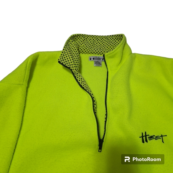 Xtreme Heet Neon Yellow Green Pullover Size XL Made In Taiwan R.O.C - Picture 5 of 7